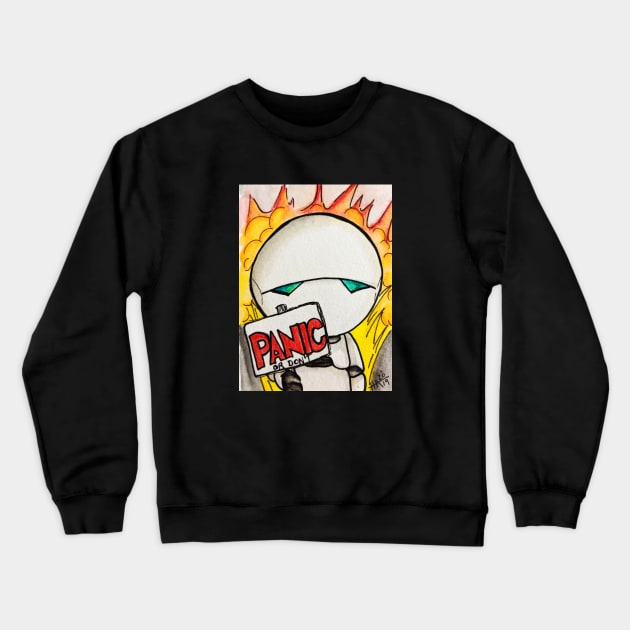 Panic Crewneck Sweatshirt by AlstonArt